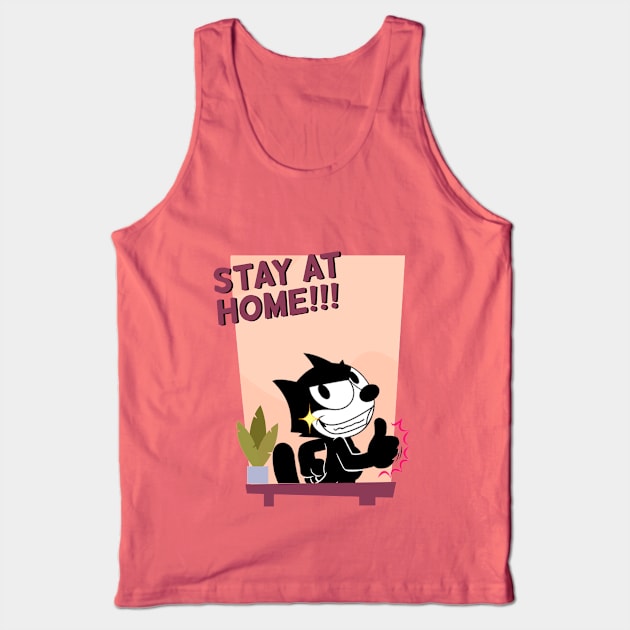 Felix The Cat Stay At Home Vintage Tank Top by NiceAndBetter Studio.